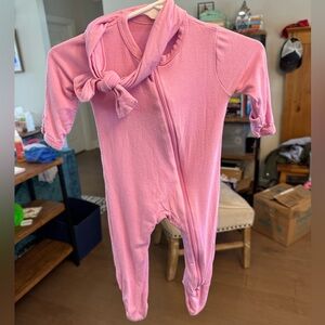 0-3 months Kyte Baby Zipper Footie with matching headband